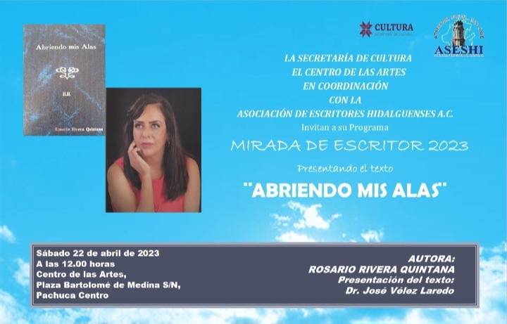 "Abriendo mis alas", poemario de la escritora Rosario Rivera.