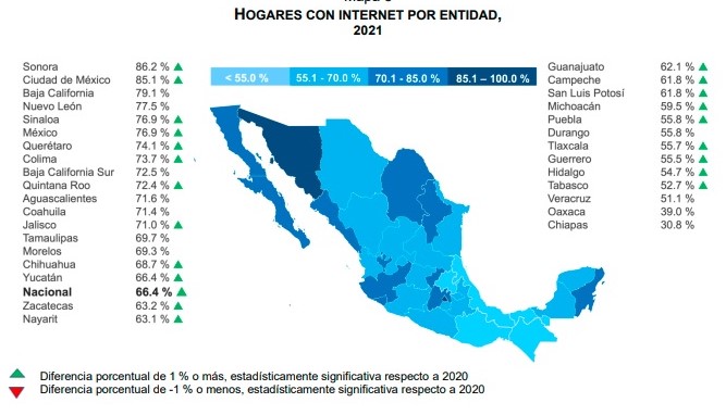 Hidalgo, aún con pocos hogares con internet