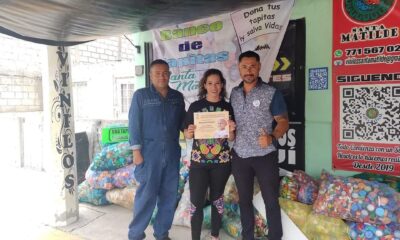 Entregan tapitas a AMANC vecinos de Matilde