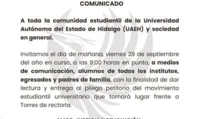 Entregarán paristas de la UAEH pliego petitorio a rector