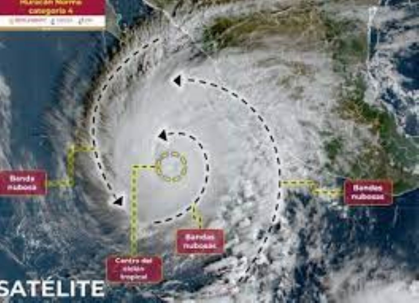 Se eleva a categoría 4 el huracan Norma