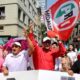 Príista hidalguenses en manifestación de la Marea Rosa