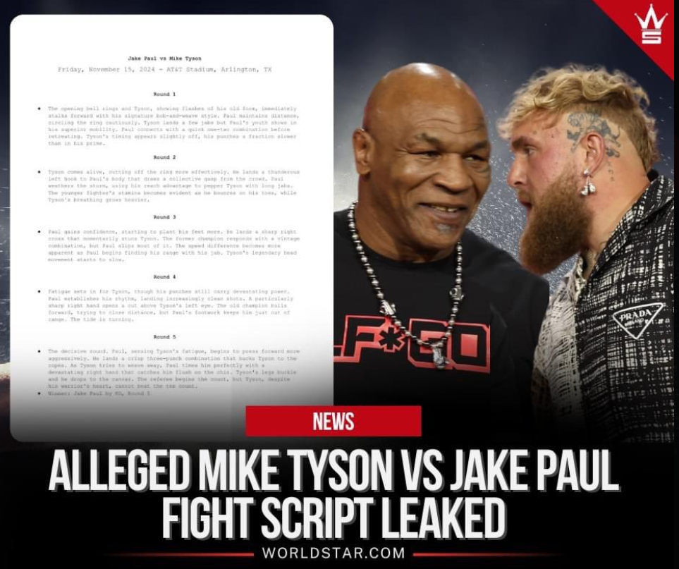 Filtran supuesto guion de la pelea entre Jake Paul y Mike Tyson