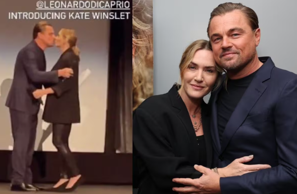 Leonardo DiCaprio y Kate Winslet se dieron un beso en su reunión tras 27 años de “Titanic”