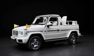 Así luce el primer papamóvil 100% eléctrico producido por Mercedes-Benz