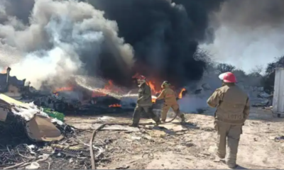 Incendio consume recicladora en Nuevo León