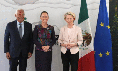 En G7, dialoga Presidenta Claudia Sheinbaum sobre actualización del acuerdo comercial entre México y la Unión Europea