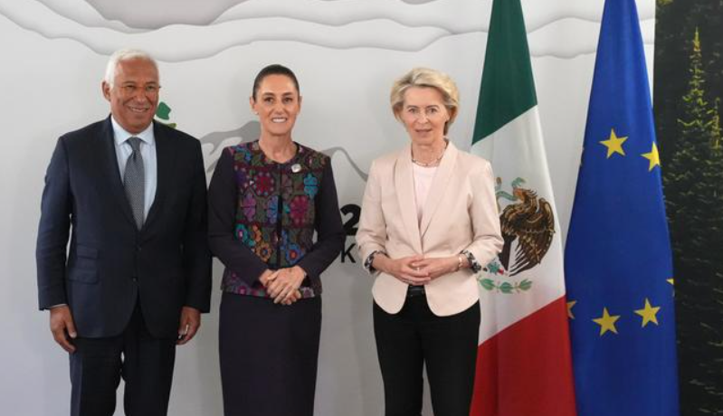 En G7, dialoga Presidenta Claudia Sheinbaum sobre actualización del acuerdo comercial entre México y la Unión Europea