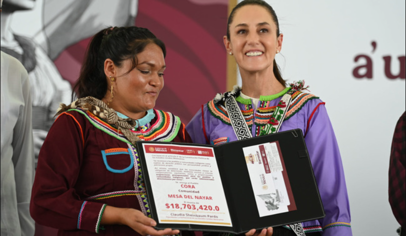 Sheinbaum entrega 97 mdp del FAISPIAM a 57 comunidades de Nayarit