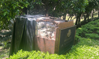 Derriba árbol estatua de Calderón en Los Pinos