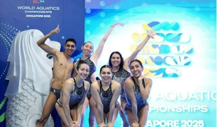 Natación artística logra sexto lugar en equipo libre, en el Mundial Singapur 2025
