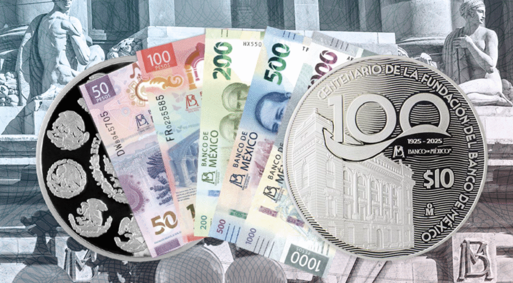 Banxico celebra 100 años con moneda y billetes conmemorativos