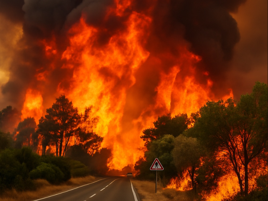 Francia enfrenta el mayor incendio forestal desde 1949