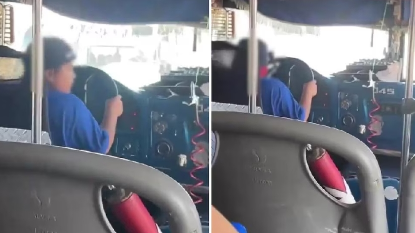 Niño manejó un camión de transporte público en Durango y causa polémica en redes