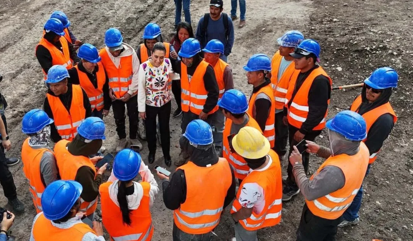 Sheinbaum supervisa construcción de unidad habitacional en Hidalgo