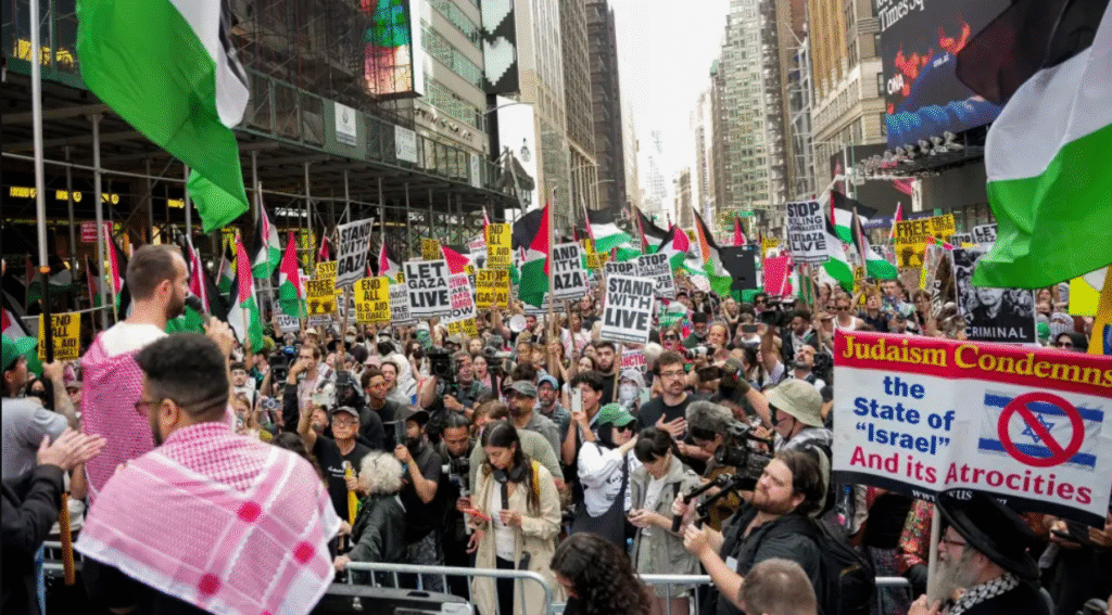 Protestan en NY por presencia de Netanyahu en la ONU