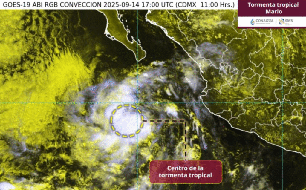 Tormenta ‘Mario’ se vuelve a formar en el Pacífico mexicano, alerta SMN