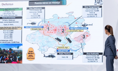 Gobierno de México activa en Hidalgo 3 Centros de Mando con 111 puentes aéreos para atender a comunidades afectadas por las lluvias