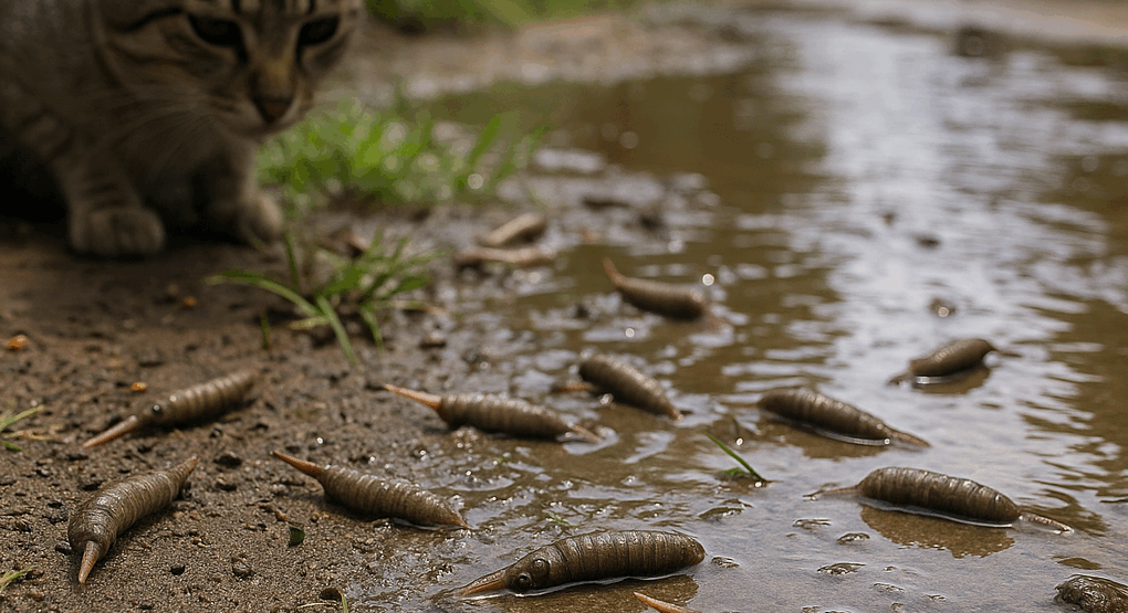 Gusanos cola de rata aparecen en aguas tras inundaciones en Veracruz