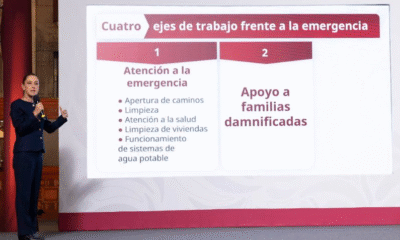 Sheinbaum presenta 4 ejes de trabajo frente a la emergencia por lluvias