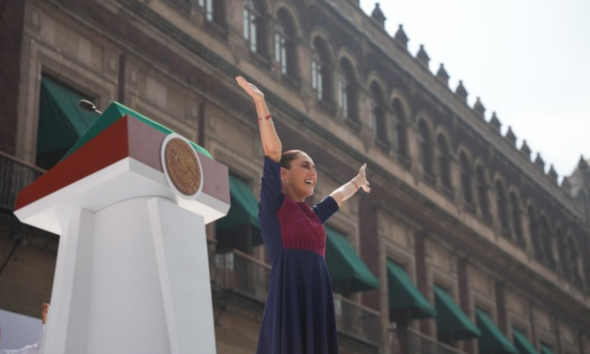 Ante 600 mil personas en el Zócalo, Presidenta sostiene: México avanza con dignidad, justicia, unidad y con la fuerza invencible del pueblo