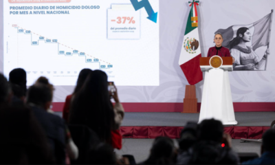 Homicidios dolosos disminuyen 37% de septiembre 2024 a noviembre 2025