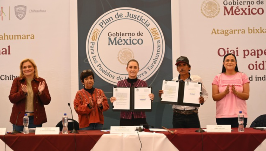 Sheinbaum encabeza entrega de más de 3 mil hectáreas de la Sierra Tarahumara de Chihuahua al Pueblo Ódami