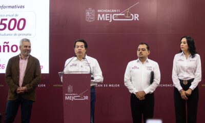 Mario Delgado y Alfredo Ramírez anuncian la entrega de la Beca Gertrudis Bocanegra a 44 mil estudiantes de nivel Superior