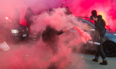 Miles marchan y chocan con la policía en Juegos de Invierno de Milán