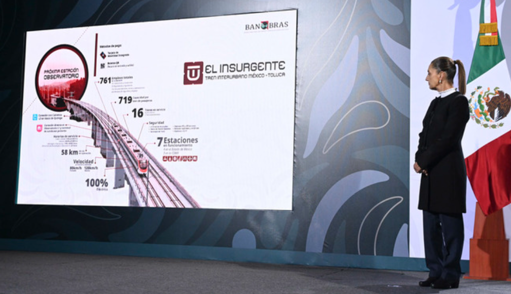 Sheinbaum inaugura tramo Santa Fe-Observatorio del Tren “El Insurgente”