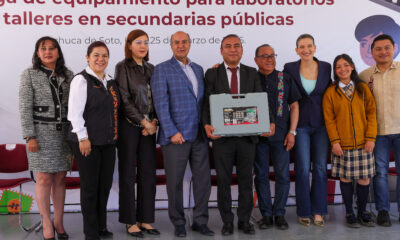 Natividad Castrejón entrega equipamiento a secundarias y laboratorios de ciencias