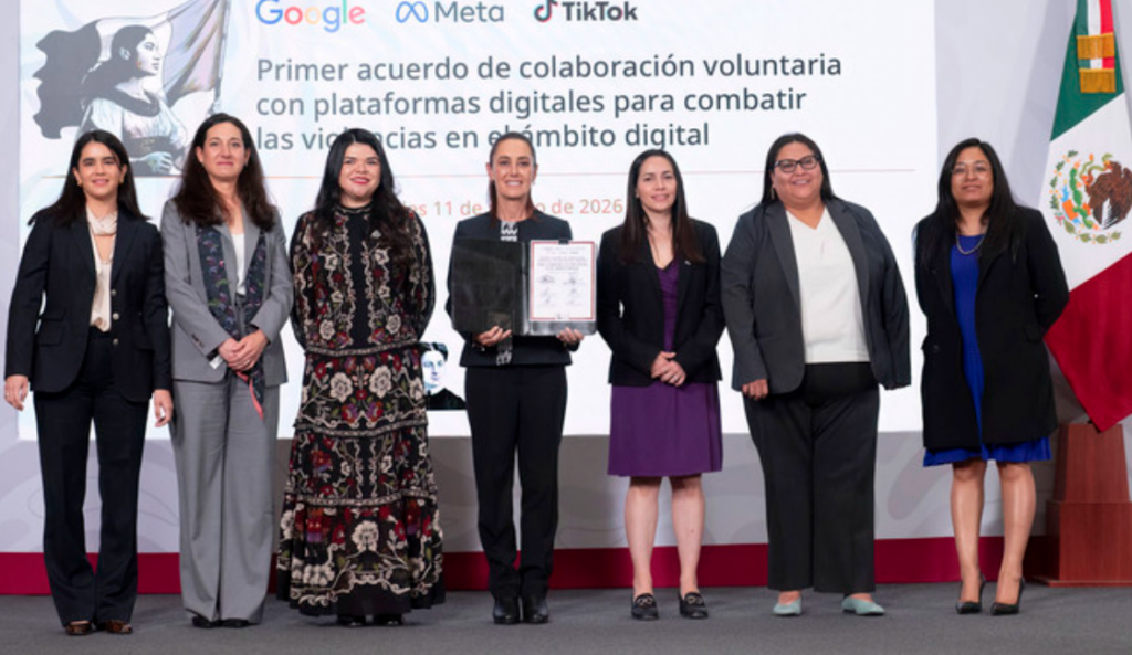 Gobierno de México firma acuerdo de colaboración voluntaria con Google, Meta y TikTok para combatir violencia digital contra las mujeres