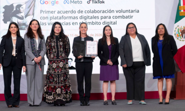 Gobierno de México firma acuerdo de colaboración voluntaria con Google, Meta y TikTok para combatir violencia digital contra las mujeres
