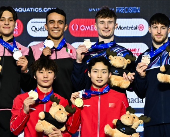 Osmar Olvera y Juan Celaya ganan medalla de plata en la Copa del Mundo de Clavados Montreal 2026