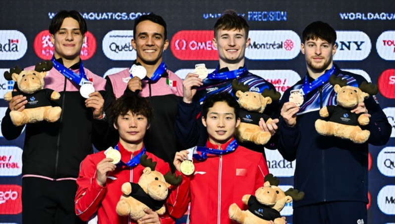 Osmar Olvera y Juan Celaya ganan medalla de plata en la Copa del Mundo de Clavados Montreal 2026