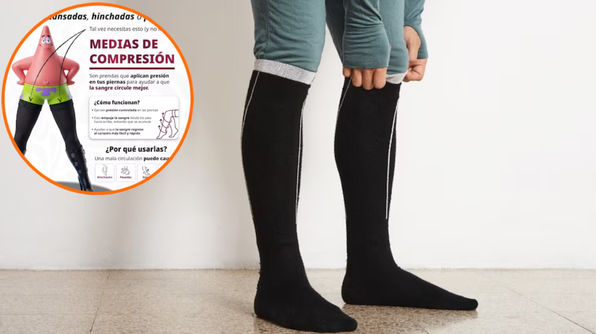 ISSSTE viraliza mensaje de salud con Patricio Estrella y medias de compresión