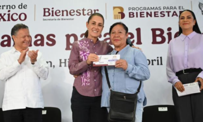 Sheinbaum entrega apoyos del Bienestar en Singuilucan y reafirma defensa de la soberanía nacional