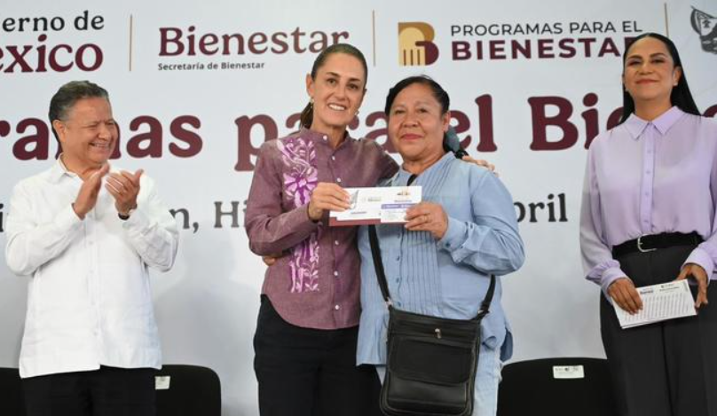 Sheinbaum entrega apoyos del Bienestar en Singuilucan y reafirma defensa de la soberanía nacional