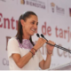 Sheinbaum entrega en Tabasco tarjetas de la Beca Rita Cetina para útiles y uniformes escolares