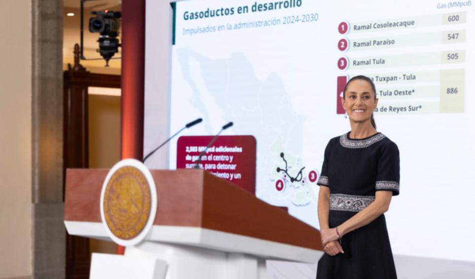 Sheinbaum presenta el Plan de Gasoductos para fortalecer la soberanía energética de México