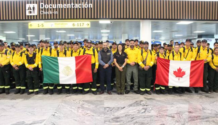 México envía brigada especializada para apoyar el combate de incendios forestales en Canadá
