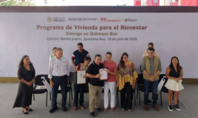 Sheinbaum entrega viviendas y finiquitos de créditos en Quintana Roo