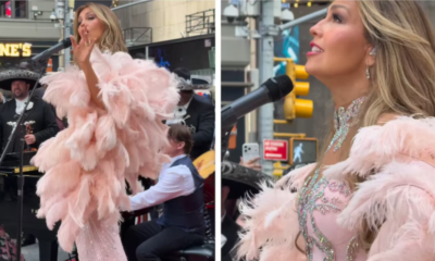 Thalía interpreta “Así fue” de Juan Gabriel en Times Square y genera reacciones en redes sociales