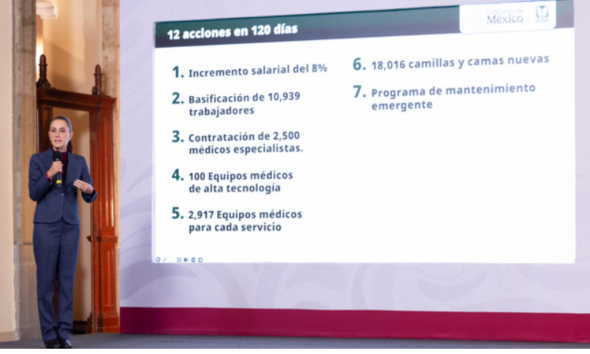 Sheinbaum anuncia 12 acciones para fortalecer al IMSS en los próximos 120 días